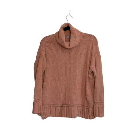 Aerie Camel Brown Chenille Knit Turtleneck Oversized Sweater Xsmall Women’s - Picture 2 of 12